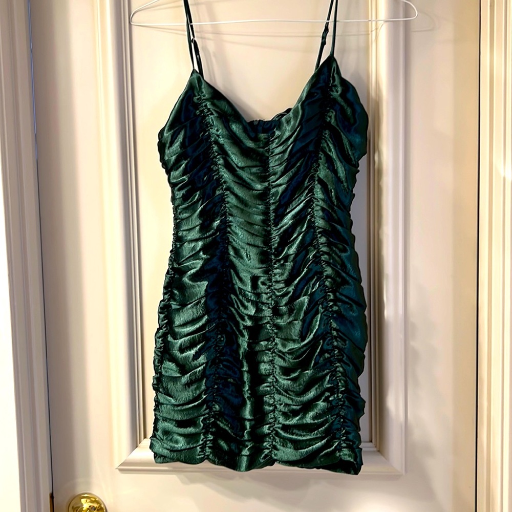Green ruffled dress
